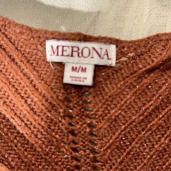 Merona rust colored Hi-Lo tunic sweater size medium - Picture 5 of 8
